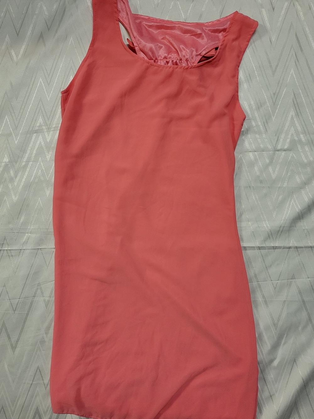 Coral Pink Sleeveless Mini Dress - Brand: